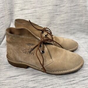 Bata Safari Men's Tan Suede Lace Up Chukka Boots Size US 9/EU 41 Casual‎ Minimal